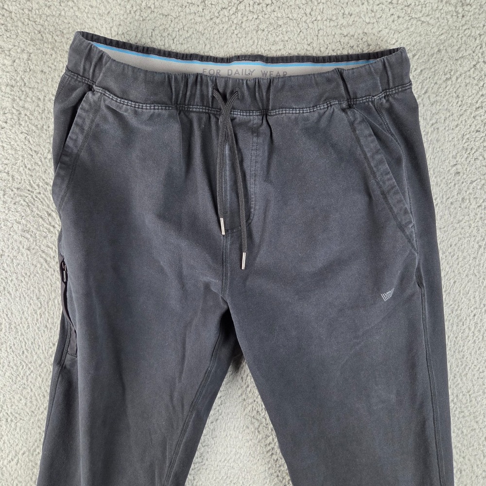 Mack Weldon Ace Sweatpant Men M Black Tapered Stretch Jogger Gym Lounge - Picture 2 of 11